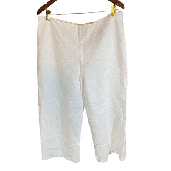 Nikki Valenti Linen 2 Piece Set Top & Pants Size 18 White Plus Size - Picture 4 of 7